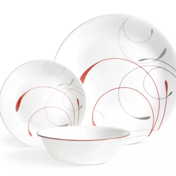 Corelle Splendor, White and Red Round 12-Piece Dinnerware Set - Picture 5 of 6
